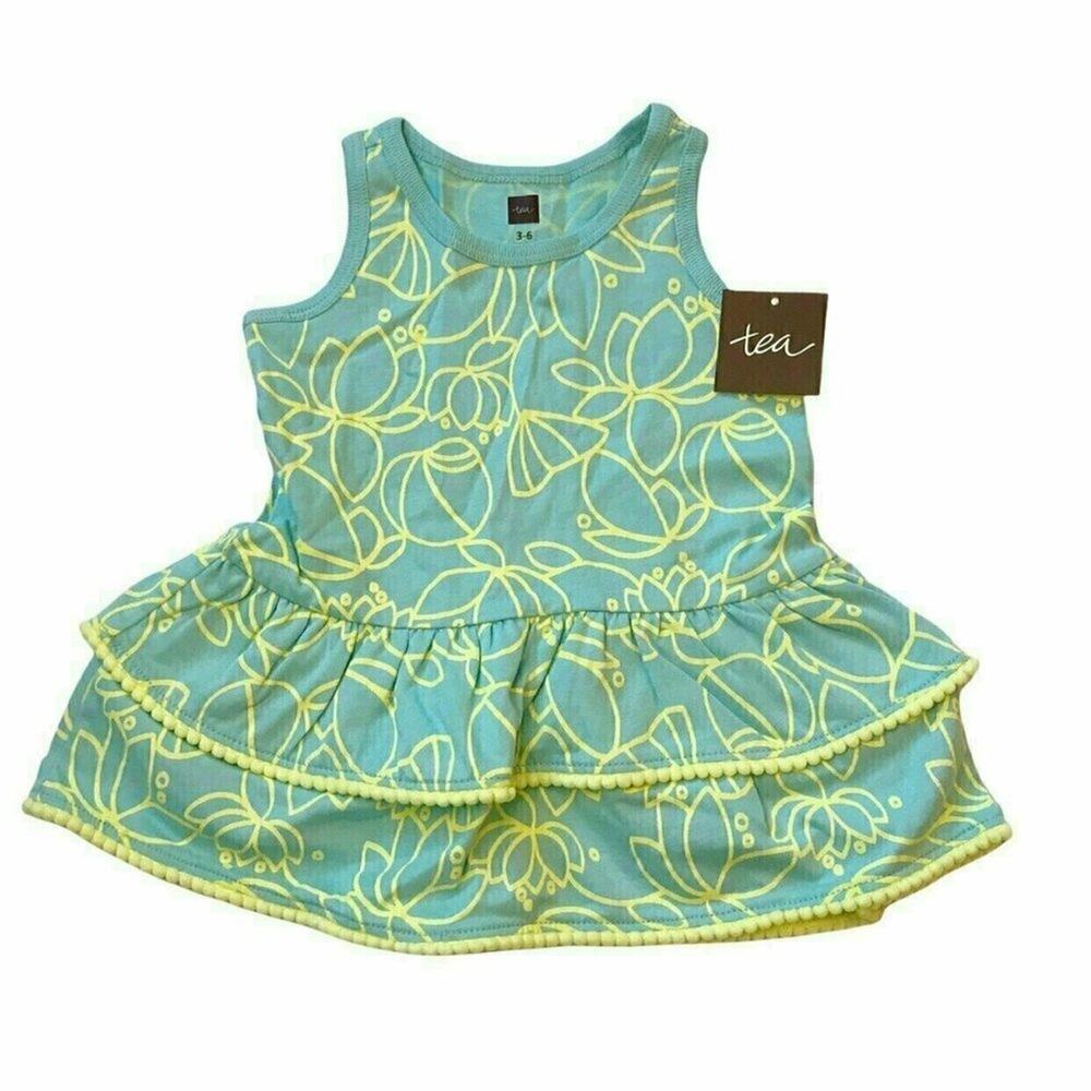 NWT Tea Collection 100% Cotton Ruffled Dress 3-6M
